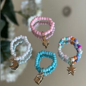 RINGS CHARM beaded staking toes nails